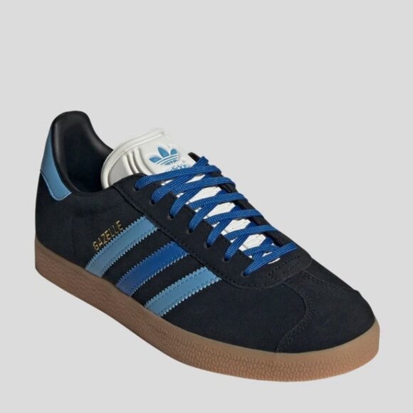 Adidas Women's Gazelle Originals Black Light Blue "MULTIPLE SIZES" - Picture 1 of 5